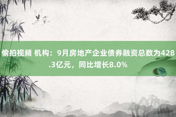 偷拍视频 机构：9月房地产企业债券融资总数为428.3亿元，同比增长8.0%