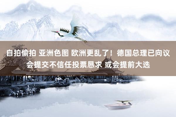自拍偷拍 亚洲色图 欧洲更乱了！德国总理已向议会提交不信任投票恳求 或会提前大选